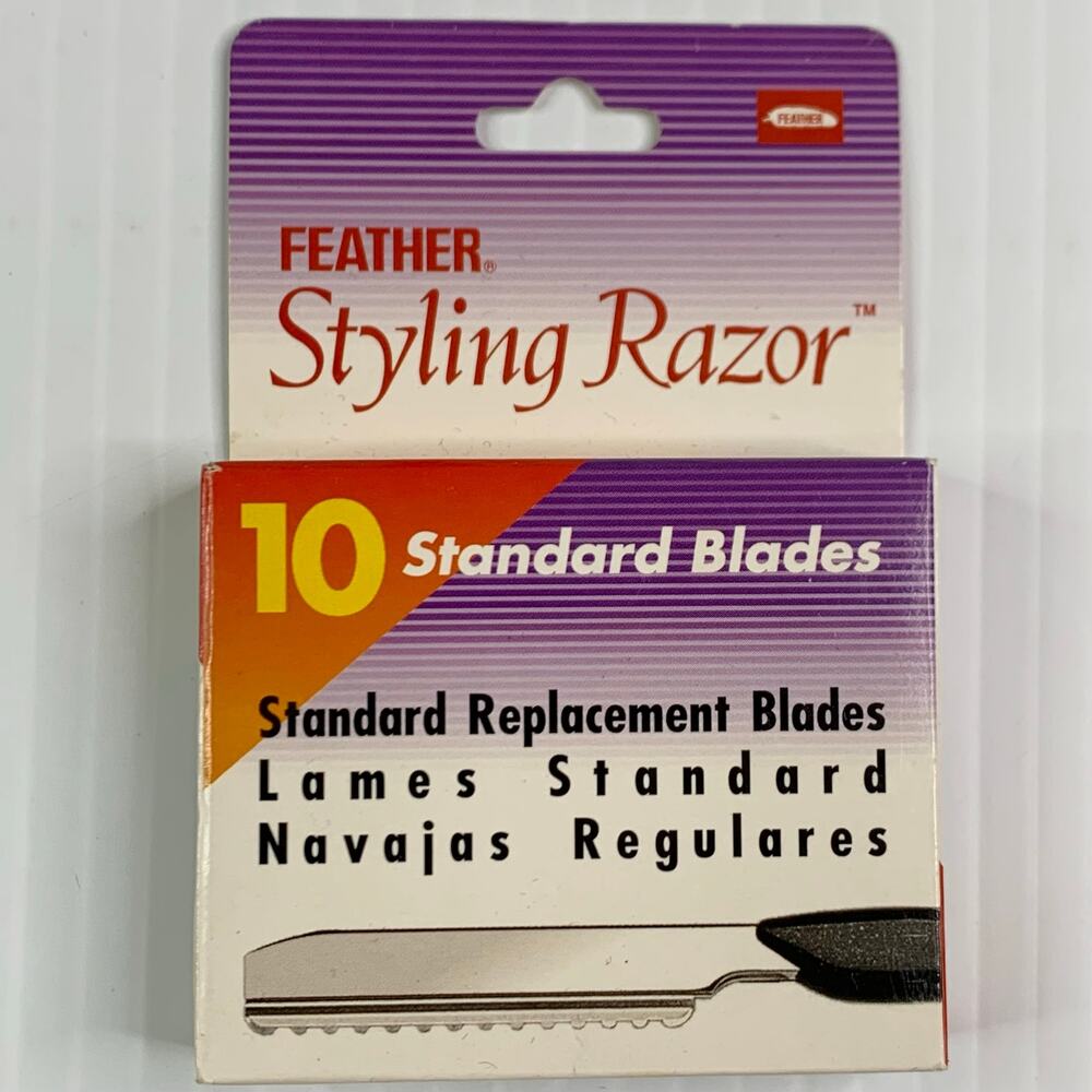 Feather Styling Razor 10 Standard Replacement Blades Made in Japan VTG NEW